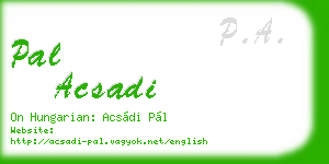 pal acsadi business card
